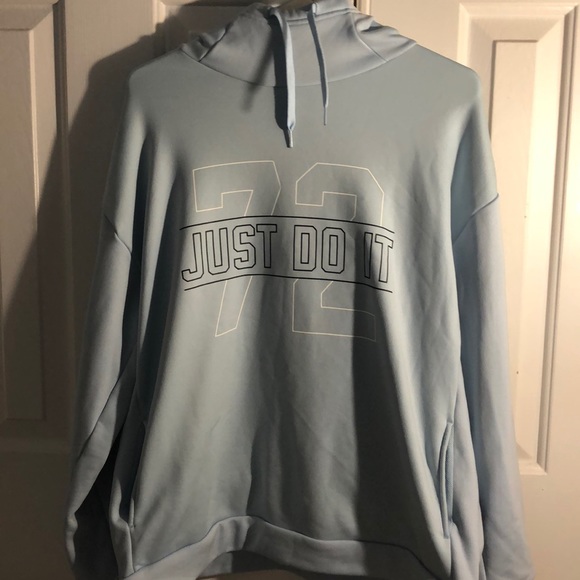 Nike | Sweaters | Nike Just Do It 72 Light Blue Sweatshirt | Poshmark
